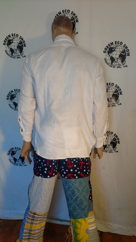 Mens repurposed tablecloth Dress shirt L Hermans