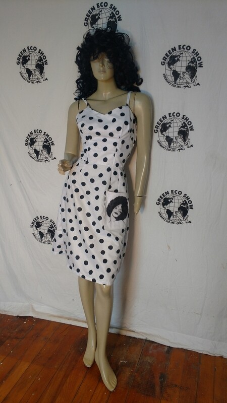 Pokadot dress Black woman S Hermans Eco USA