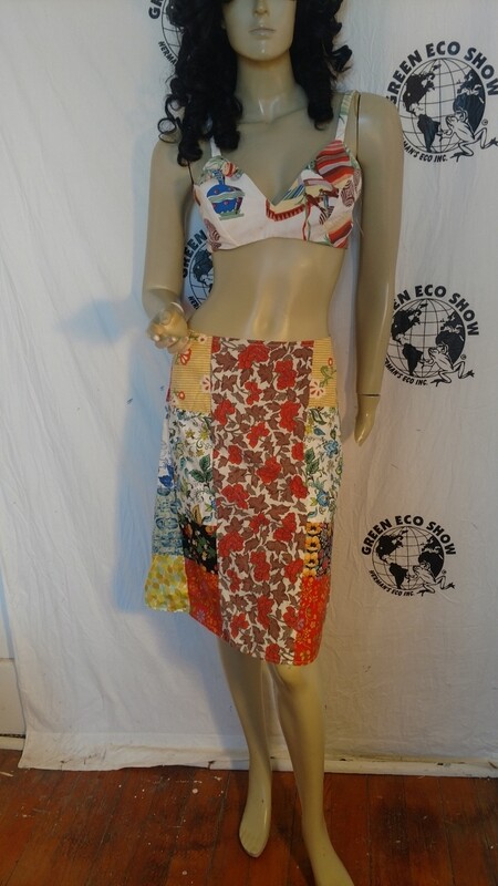 Patchwork Skirt M Anna Herman 28 W