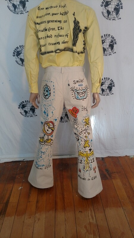 Mens Hand painted Grafitti Jeans 34 Bryson Hermans Eco