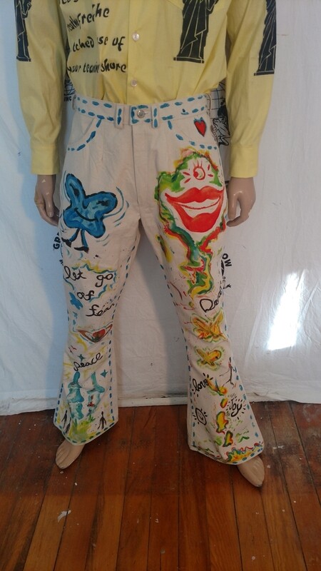 Mens Hand painted Grafitti Jeans 34 Bryson Hermans Eco
