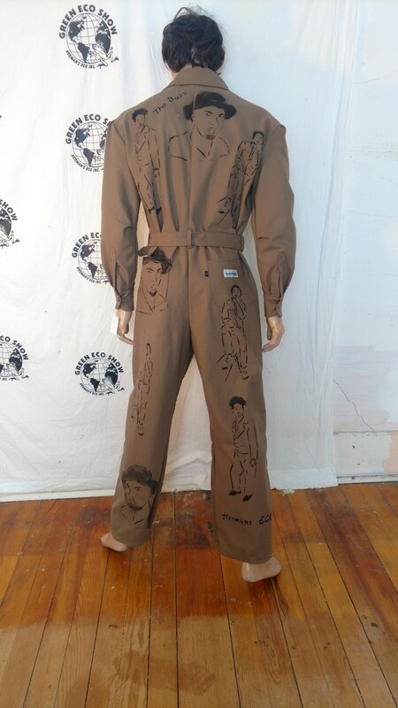 Mens jumpsuit L black man grafitti