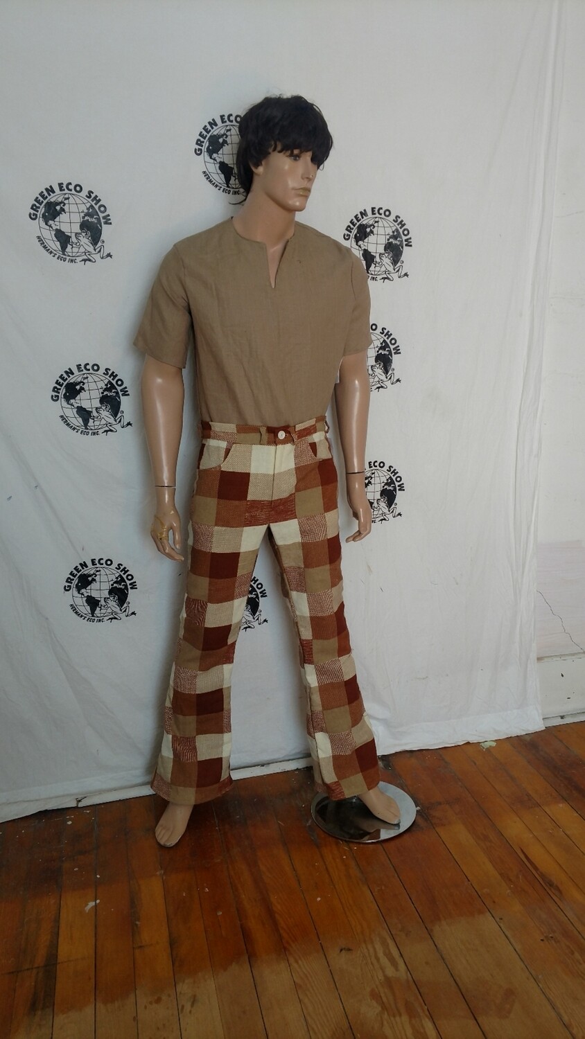 mens plaid bell bottoms