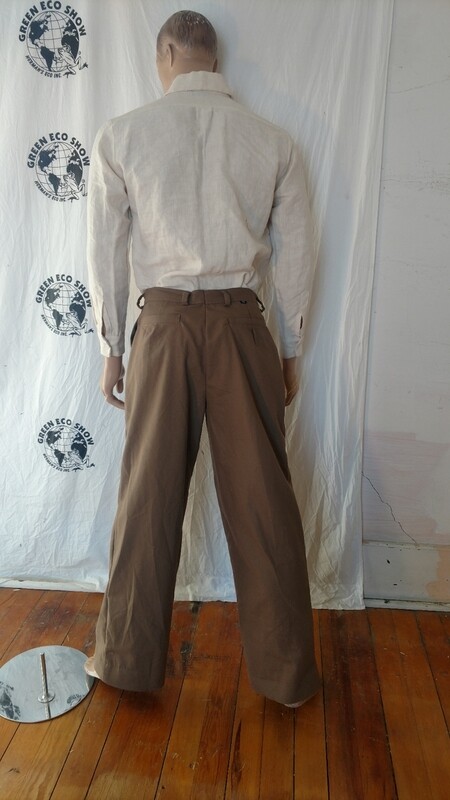 Mens suit short jacket 44 with metal trim pleated pants