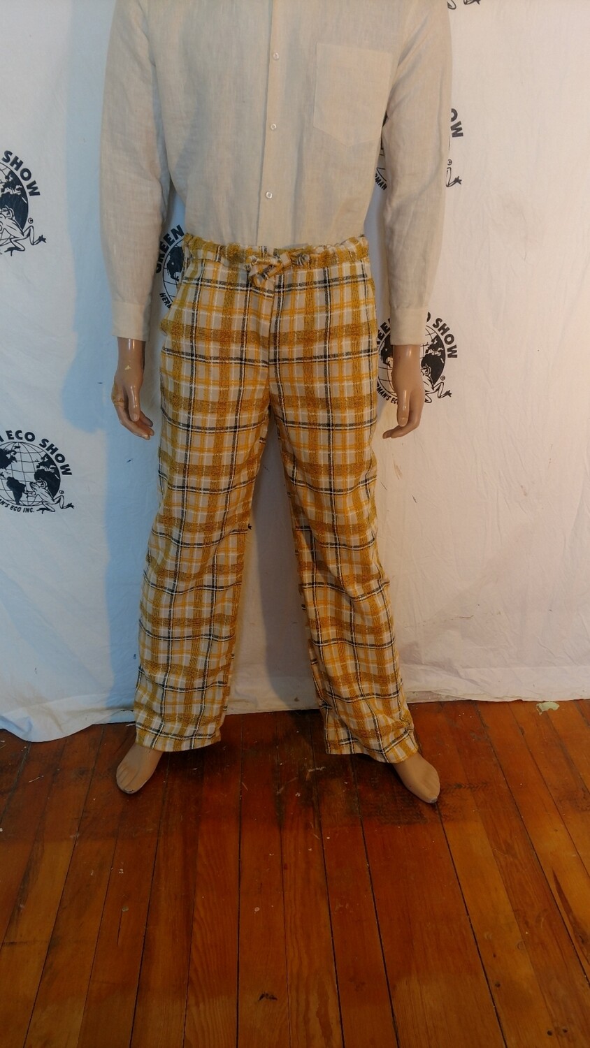 Plaid drawstring pants mens M