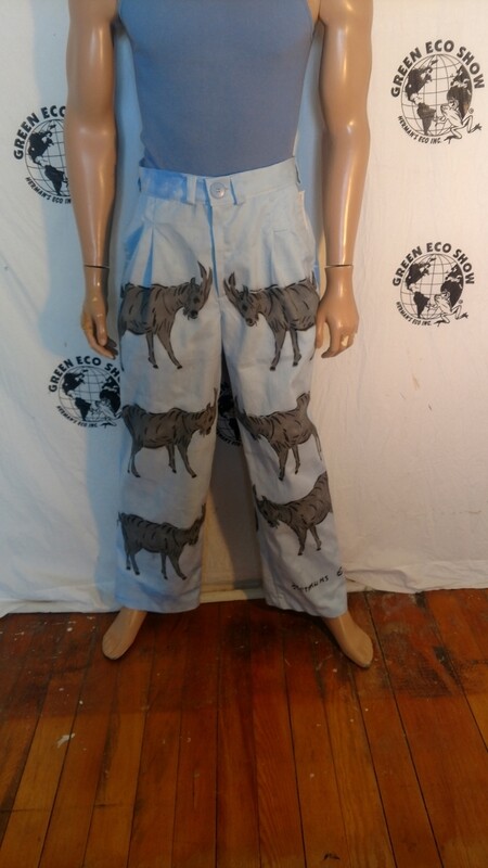 Goat suit match shirt pants L linen cotton