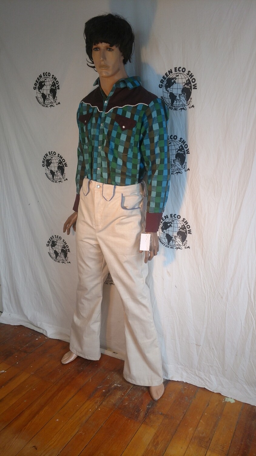 Mens western pants 34 X 32 plaid fancy Hermans Hermans Eco Fashion