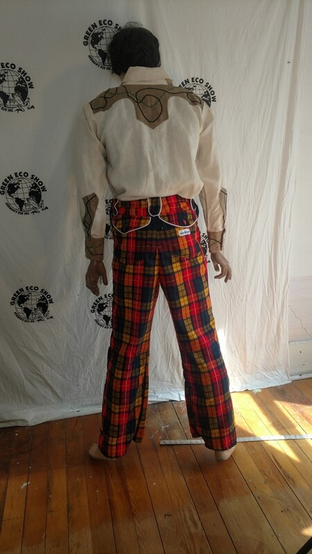 Mens plaid western bells pants 35 Hermans Eco