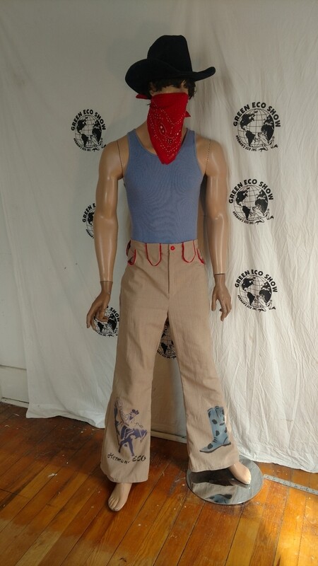 Mens Western pants 34 bells Hermans air brushed
