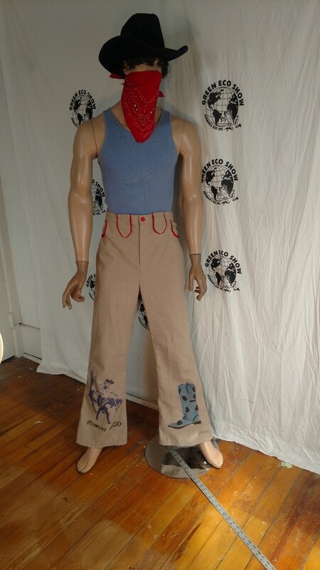 Mens Western pants 34 bells Hermans air brushed