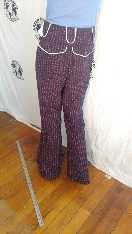 Mens purple western pants piped Hermans