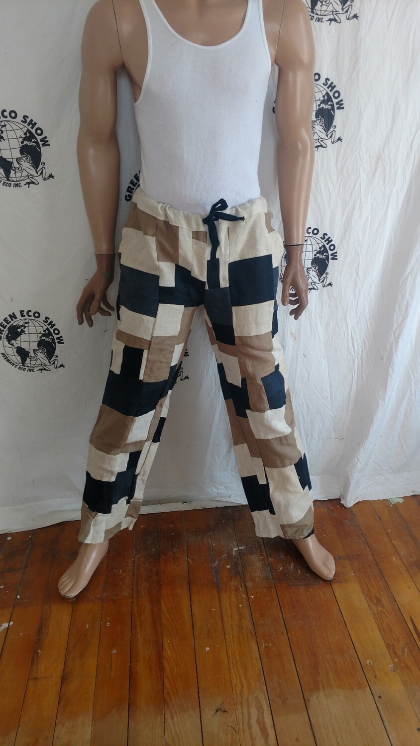 Mens Patchwork Hemp pants M-L Hermans