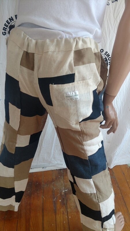 Mens Patchwork Hemp pants M-L Hermans