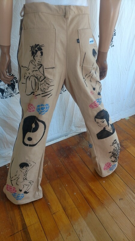Mens Asian Grafitti jeans 36 x 33 nat dyed