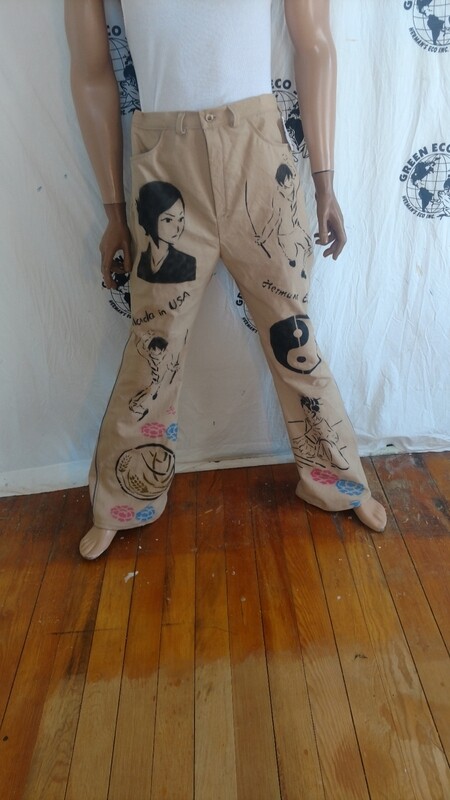 Mens Asian Grafitti jeans 36 x 33 nat dyed