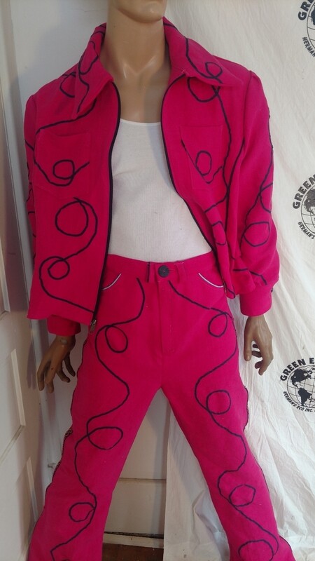 Mens Suit pink lasso sz 42