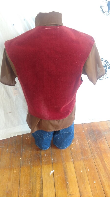 Renaissance vest Large noknap corduroy lace up  Hermans