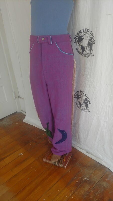 Mens fringed applique pink pants 30 x 31
