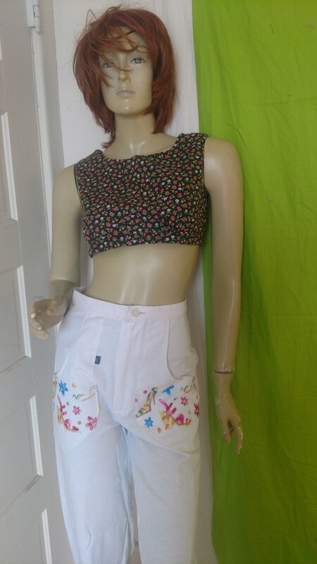 Crop Top black S Hermans Eco lined