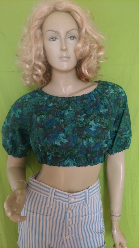 Green Leaf crop top Hermans Eco USA