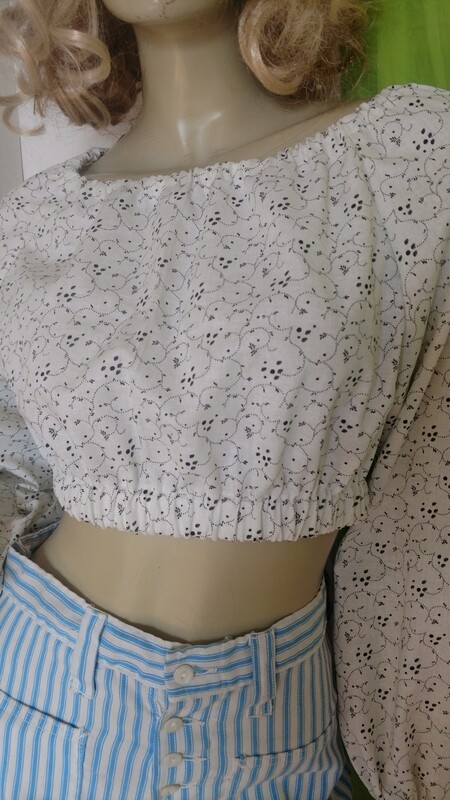 White black Crop Top Hermans M USA