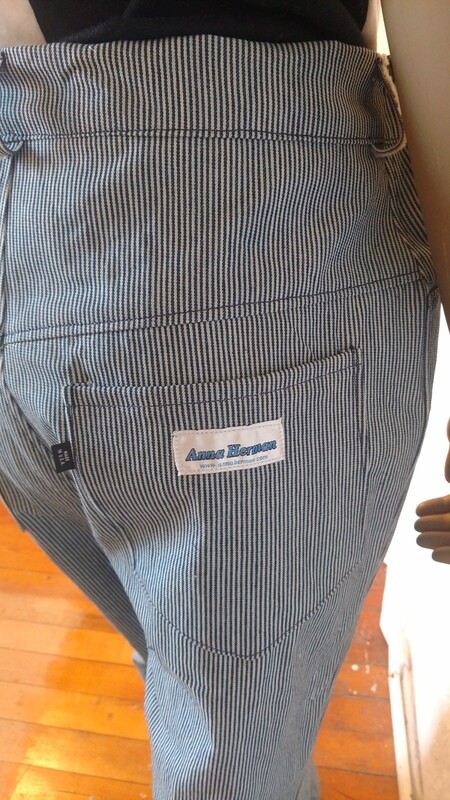 Mens engineering Stripe bell jeans High waisted Hermans Eco USA