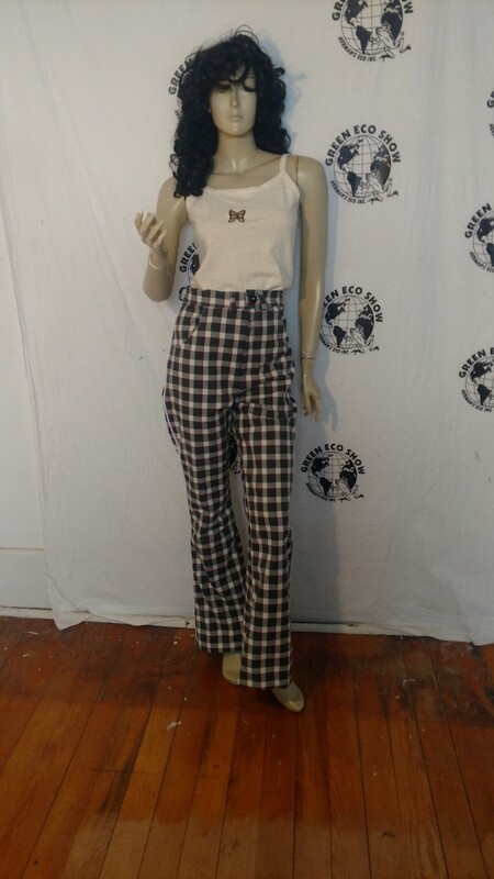 Womens plaid high waisted bells 30 Hermans