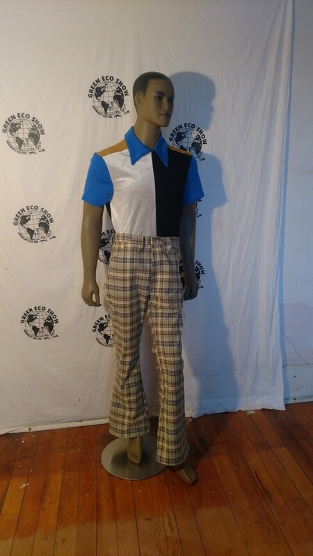 Mens Plaid Western pants 34 bells Hermans Eco USA