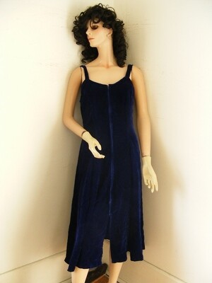 Blue Velvet Evening Dress  M Anna Herman