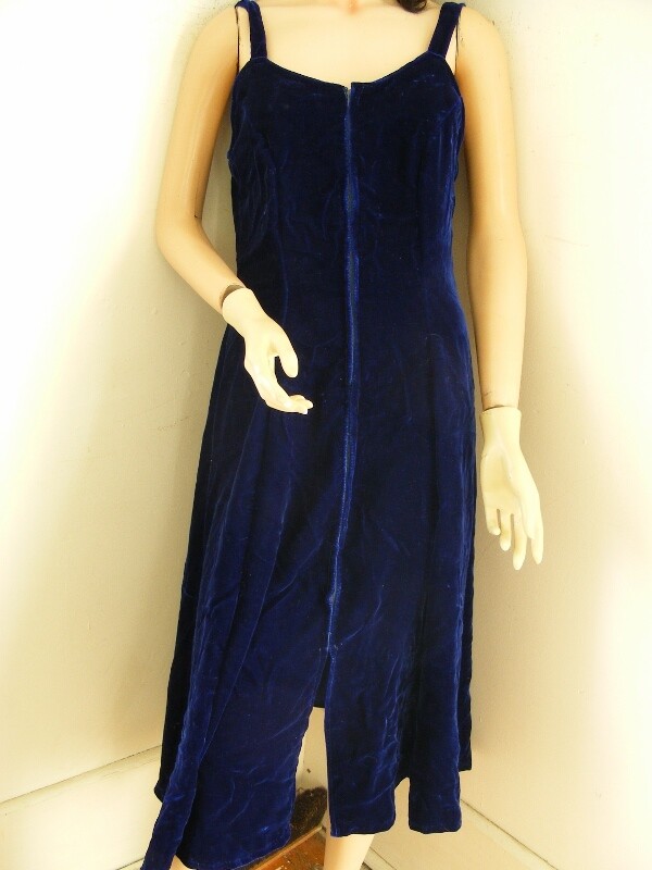 Blue Velvet Evening Dress  M Anna Herman