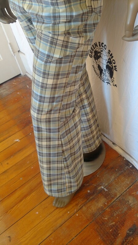 Mens Plaid western pants bells 34 x 33 Hermans