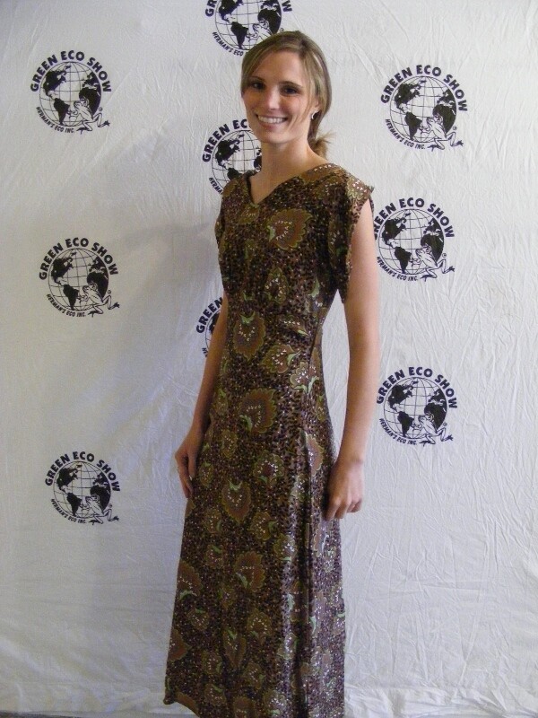Long Rayon Dress Gown by Anna Herman USA S