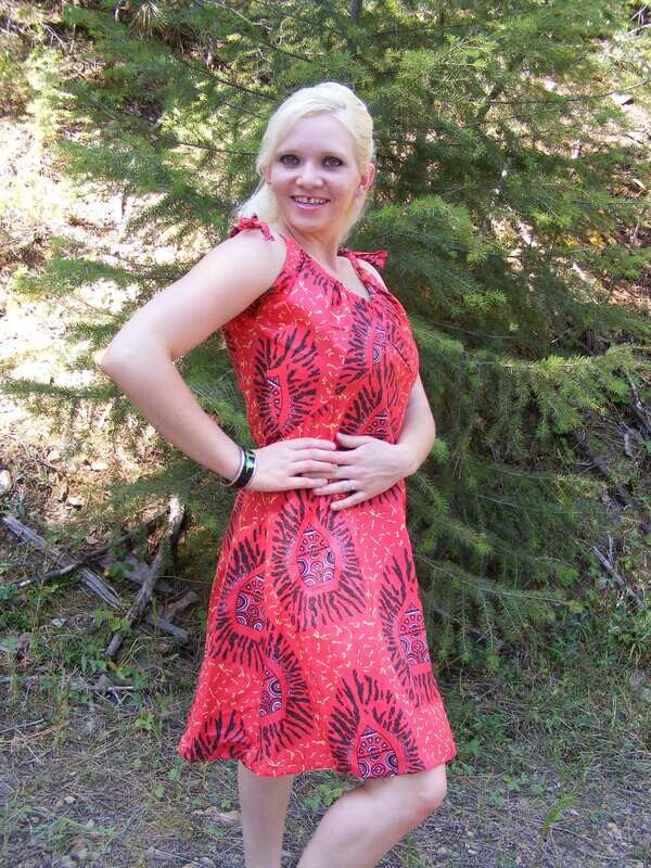 Red Sun dress M by Anna Herman Made in USA