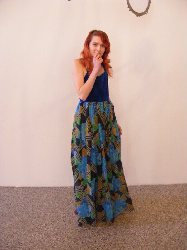 Swing Dress Gown Velvet Shear M Hermans USA