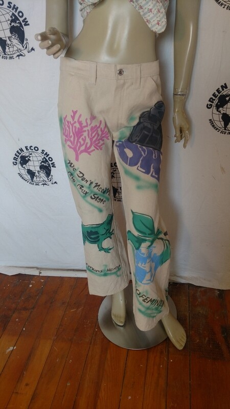 Environmentalist painted Jeans Hermans sz 8