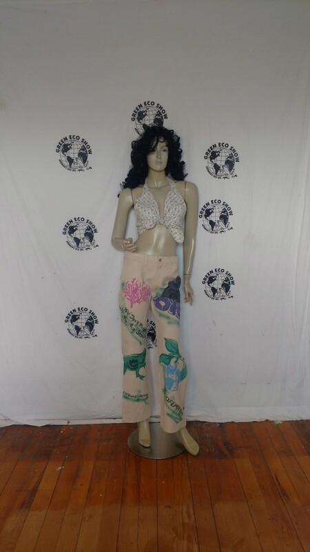 Environmentalist painted Jeans Hermans sz 8