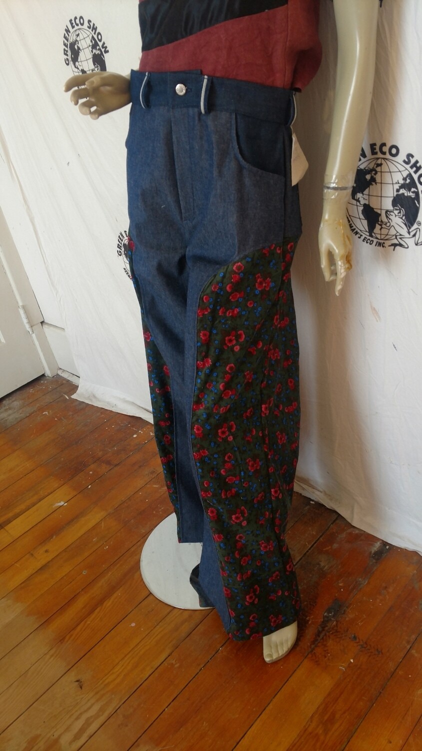 Womens bells M to L wide leg Pants jeans high waisted