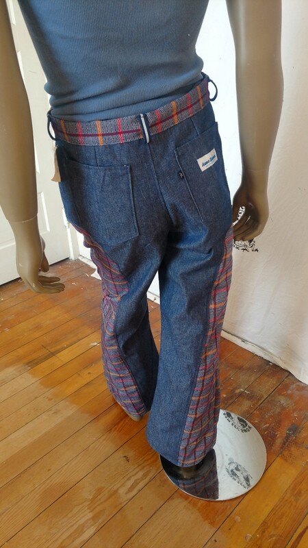Mens bell jeans 34 + plaid Hermans Eco USA