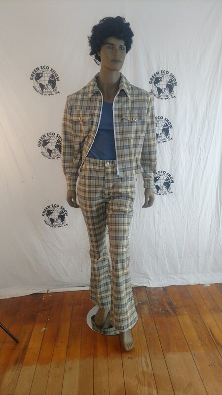 Mens Plaid Suit Bells western pants 42 , 34 Hermans