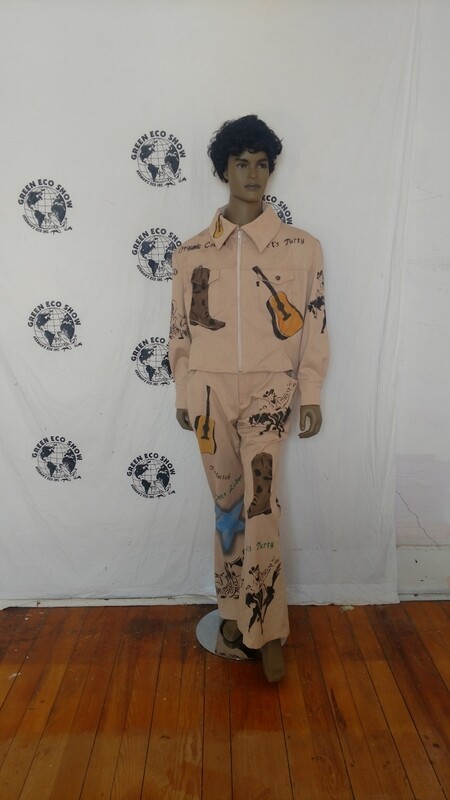 Mens Suit XL bells Western graphics organic Cotton Hermans Eco USA