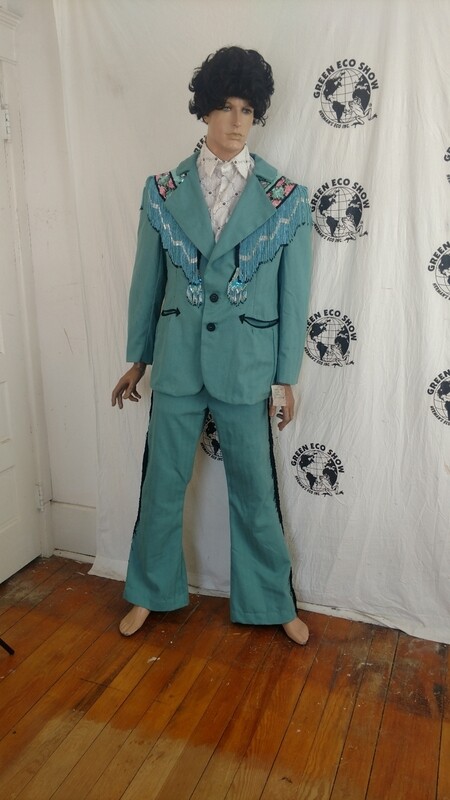 Mens beaded fringe Western suit bells 42 By Anna Herman