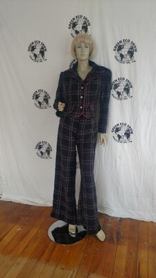 Womans Suit plaid bell bottoms Med by Anna Herman