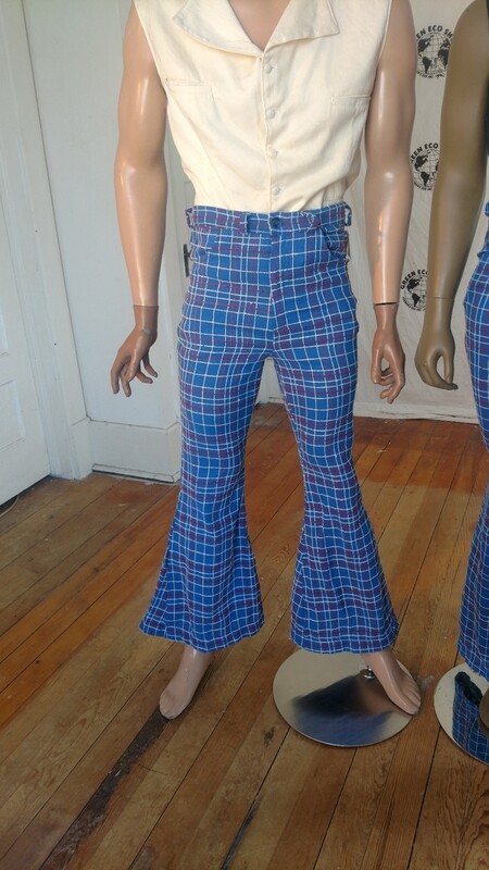 Mens Plaid bedspread pants 33 x 31 Hermans Eco