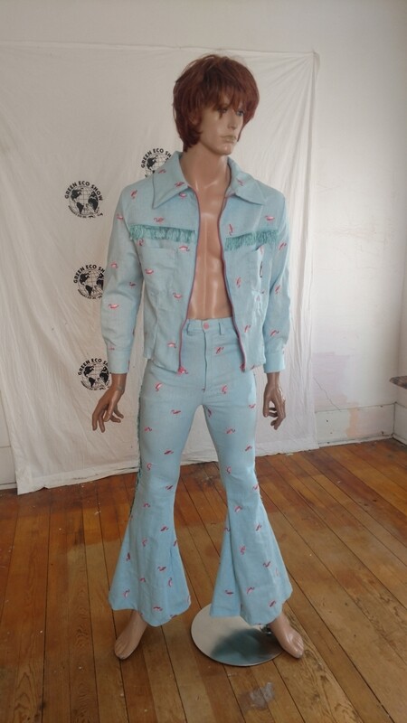 Mens Flamingo Linen Suit 42 , 32 by Anna Herman