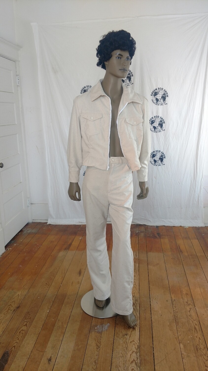 Mens White Silk Suit 42 by Anna Herman USA