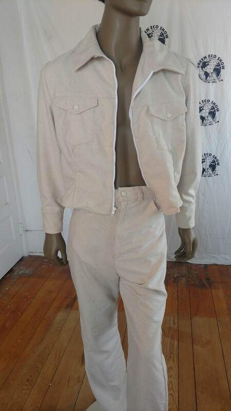 Mens White Silk Suit 42 by Anna Herman USA