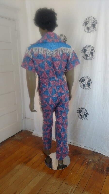 Mens Cowboy Jumpsuit Coveralls fringe M - L Hermans USA