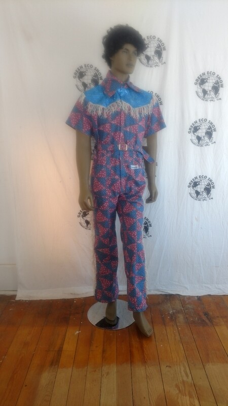 Mens Cowboy Jumpsuit Coveralls fringe M - L Hermans USA