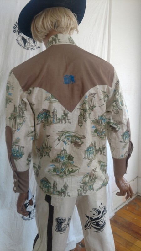 Mens Cowboy Shirt L Western Hermans Eco USA