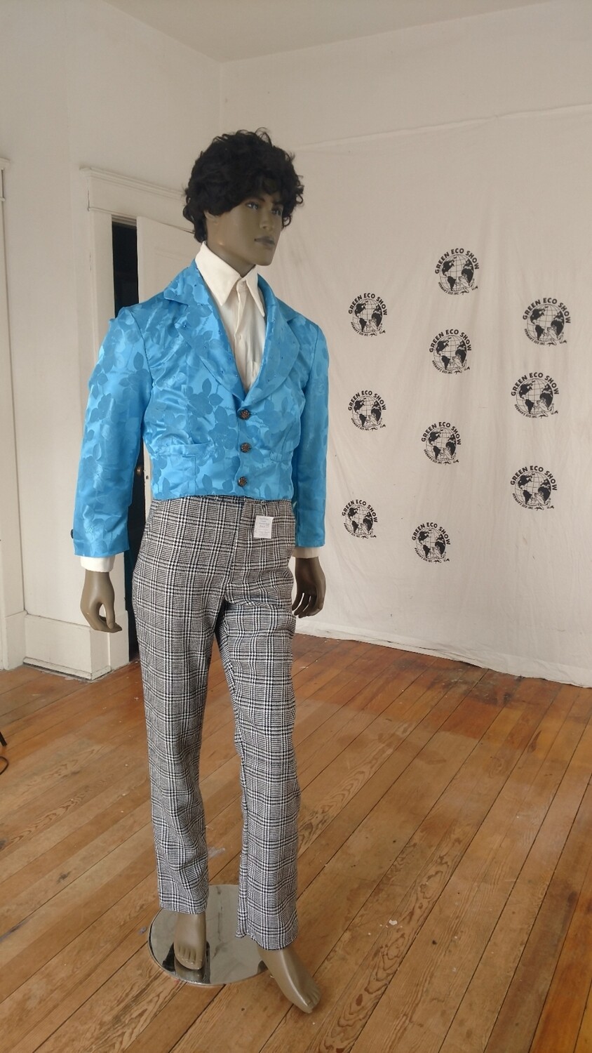 Mens Wool Plaid Suit style pants 32 x 31 Hermans